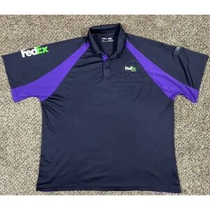 FedEx Uniform Polo Shirt Men's Short Sleeve Collar Black Purple Sz 3XL